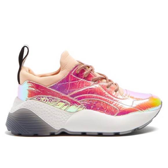 pink holographic sneakers